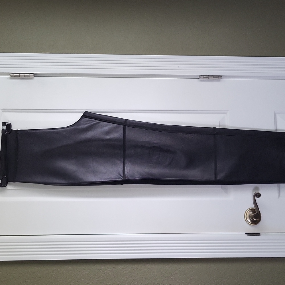 TRUSSARDI Black Genuine Leather Slacks